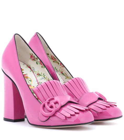 gucci marmont pump pink|gucci block heel pumps.